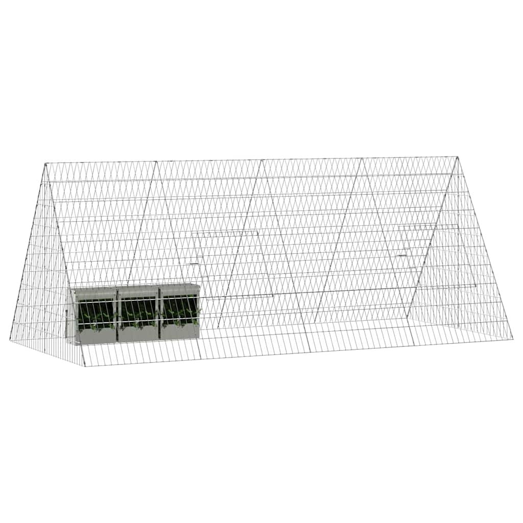 Vidaxl konijnenkooi zilver 215 x 100 x 85 cm gegalvaniseerd staal