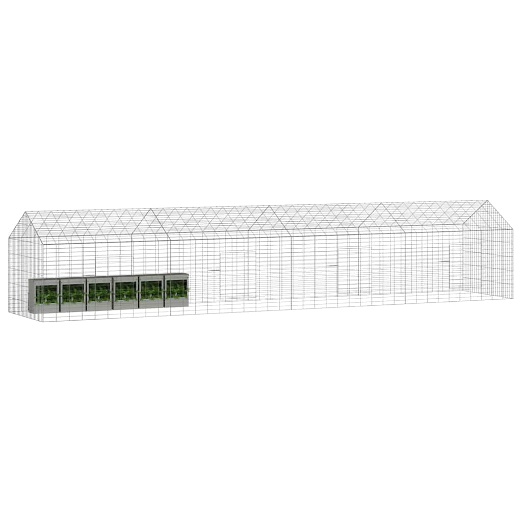 Vidaxl konijnenkooi zilver 400 x 78 x 78 cm gegalvaniseerd staal