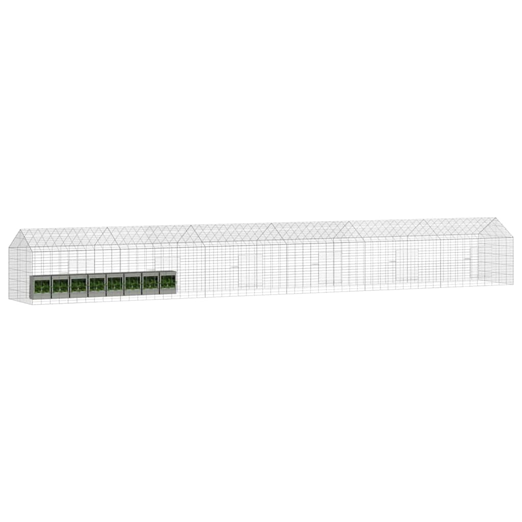 Vidaxl konijnenkooi zilver 400 x 78 x 78 cm gegalvaniseerd staal