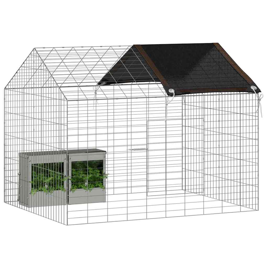 Vidaxl konijnenkooi zilver 400 x 78 x 78 cm gegalvaniseerd staal