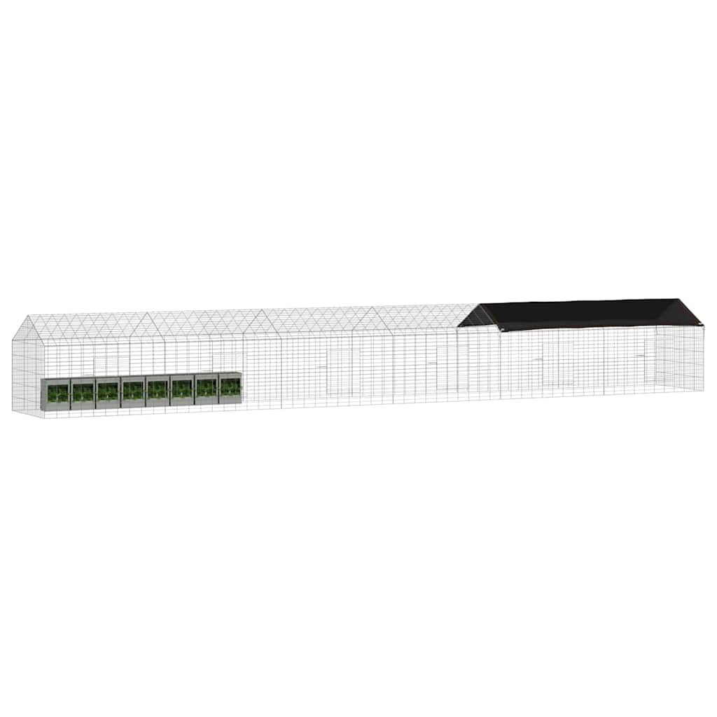 Vidaxl konijnenkooi zilver 400 x 78 x 78 cm gegalvaniseerd staal