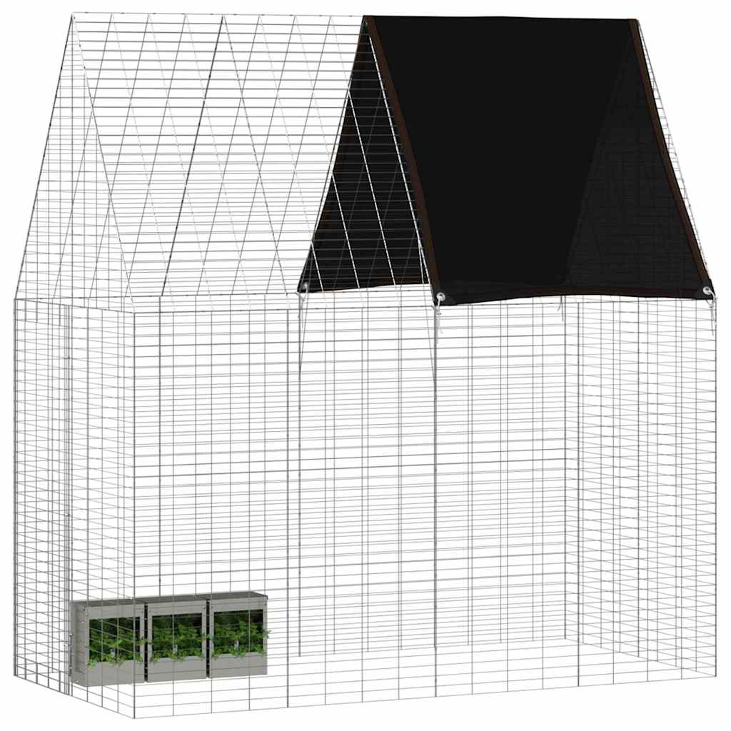 Vidaxl konijnenkooi zilver 200 x 100 x 210 cm gegalvaniseerd staal