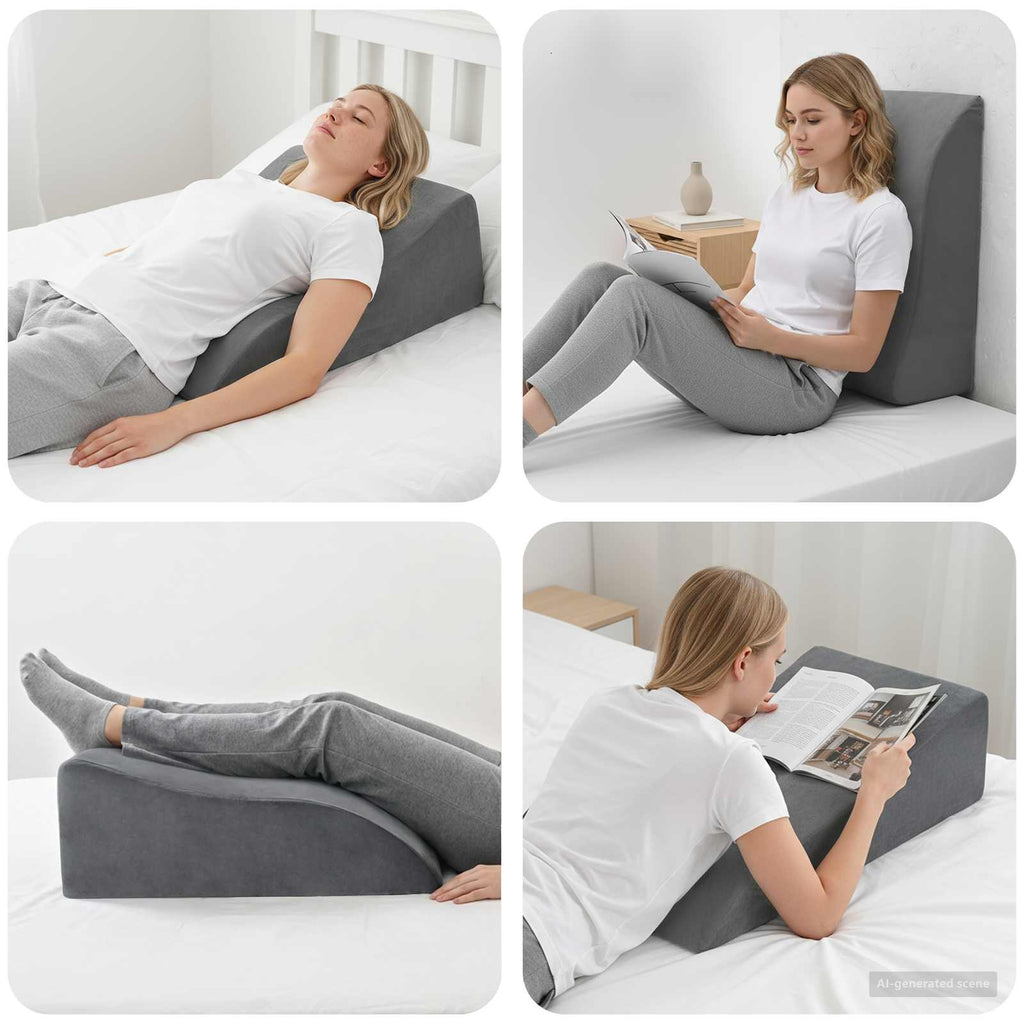 Vidaxl been kussen 68 x 41 x 24 cm pu schuim grijs