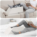 Vidaxl beenkussen effen wit 68 x 25 x 21,5 cm