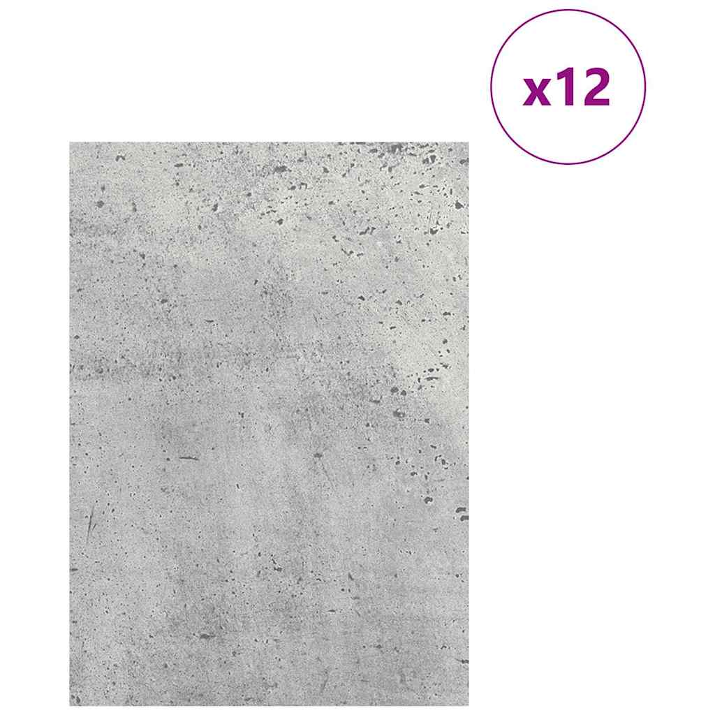 Vidaxl decorpanelen 12 pcs beton grijs 21 x 30 x 0,27 cm bewerkt hout