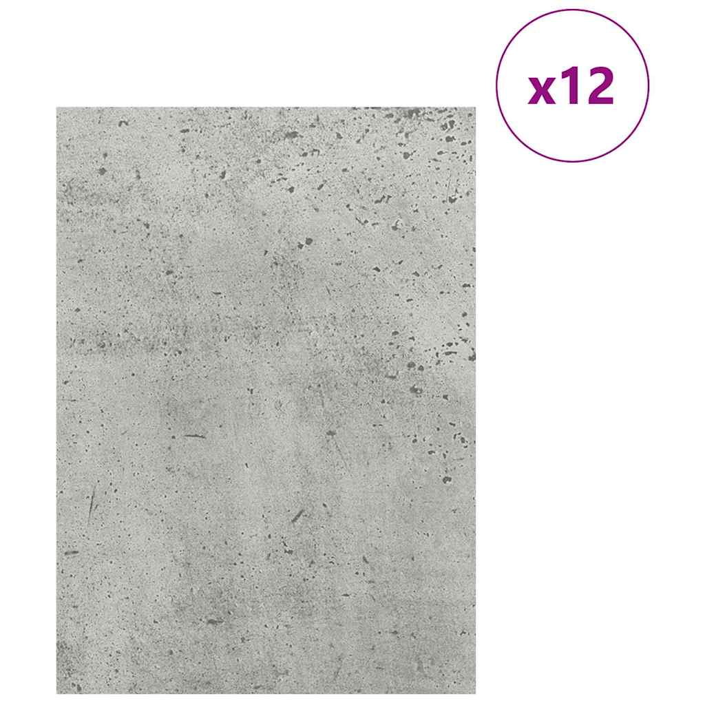Vidaxl decorpanelen 12 pcs beton grijs 30 x 42 x 0.27 cm bewerkt hout