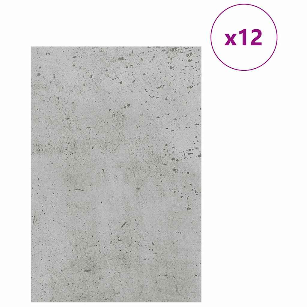 Vidaxl decorpanelen 12 pcs beton grijs 40 x 60 x 0.27 cm bewerkt hout
