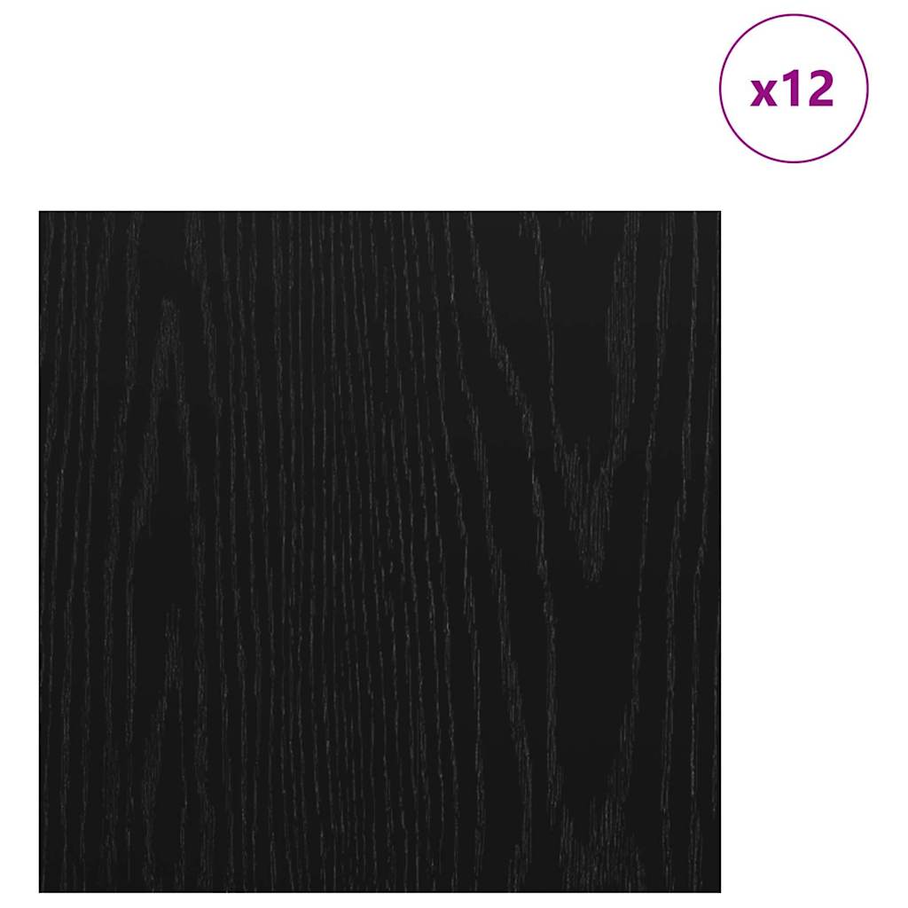 Vidaxl decorpanelen 12 pcs zwart eiken 30 x 30 x 0,27 cm bewerkt hout