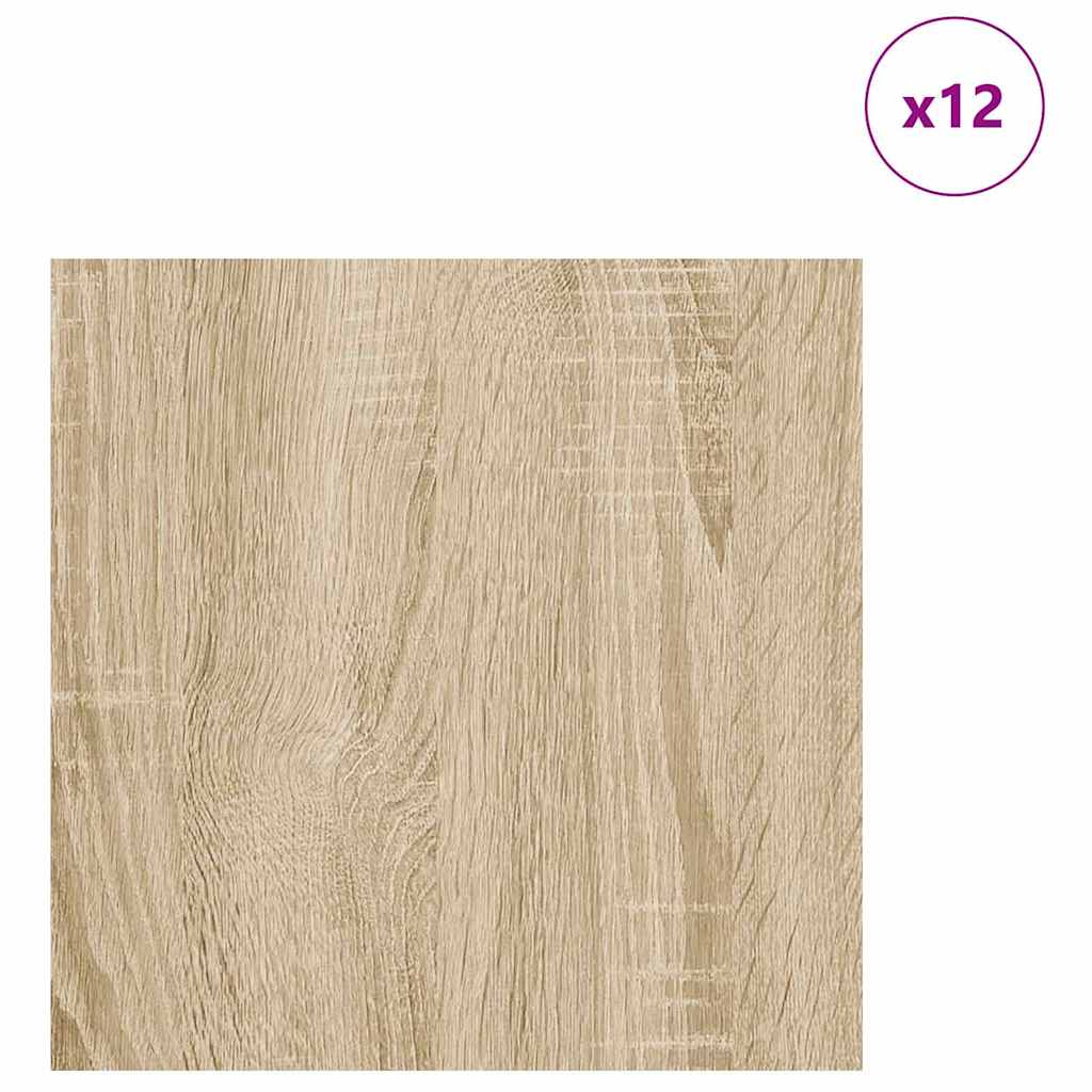 Vidaxl decorpanelen 12 pcs sonoma eiken 30 x 30 x 0,27 cm bewerkt hout
