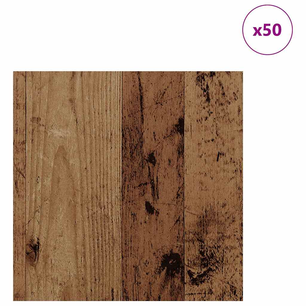Vidaxl decorpanelen 50 pcs oudhout 30 x 30 x 0,27 cm bewerkt hout