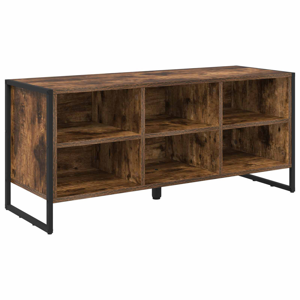 Vidaxl schoenenkast met opslag rook eik 60 x 35 x 44 cm bewerkt hout