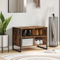 Vidaxl schoenenkast met opslag rook eik 60 x 35 x 44 cm bewerkt hout
