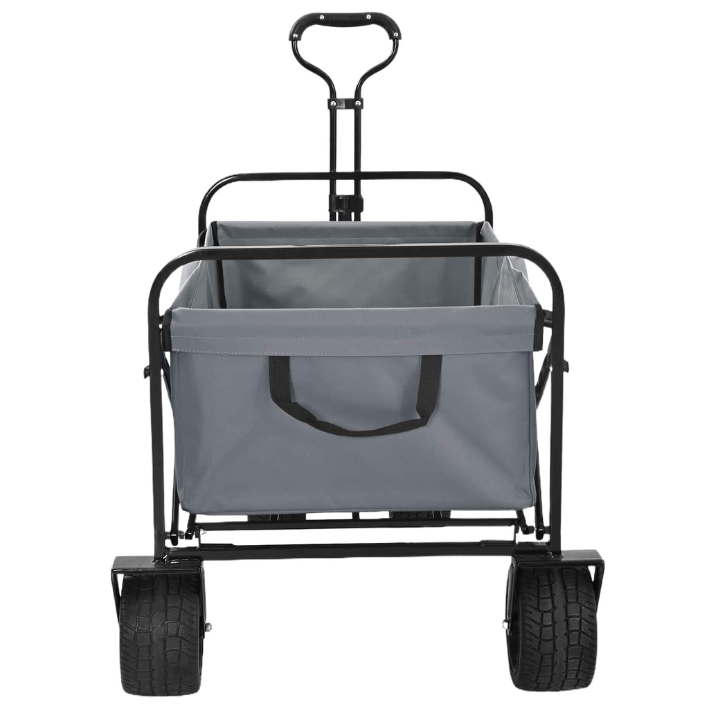 Vidaxl vouwbare handtrolley grijs 89 x 63 x 96 cm staal en oxford stof