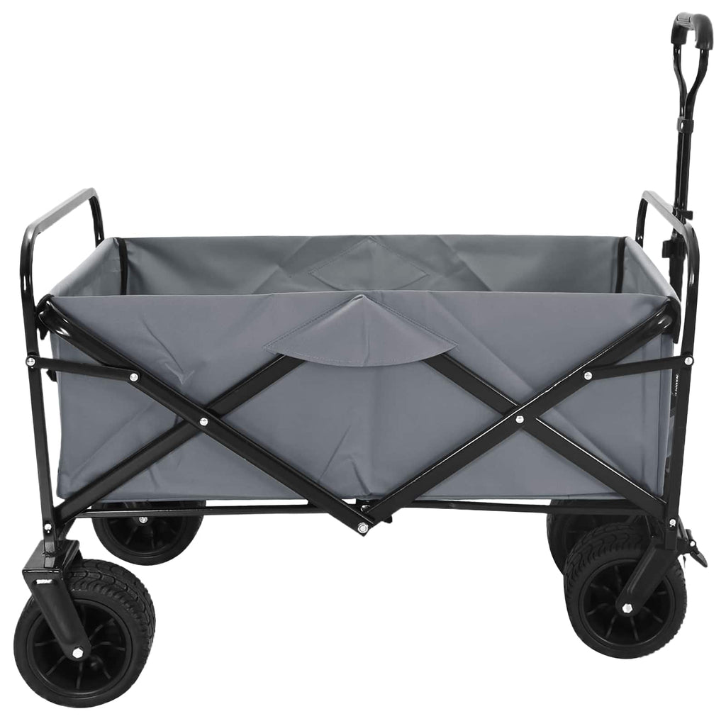 Vidaxl vouwbare handtrolley grijs 89 x 63 x 96 cm staal en oxford stof