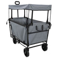 Vidaxl vouwbare handtrolley grijs 105 x 56.5 x 116 cm oxford stof