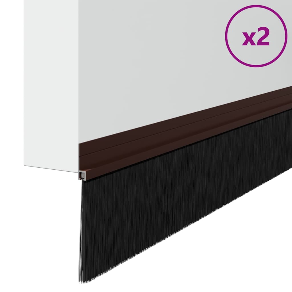 Vidaxl zelfklevende deurborstels 2 pcs bruin 100 cm aluminium legering