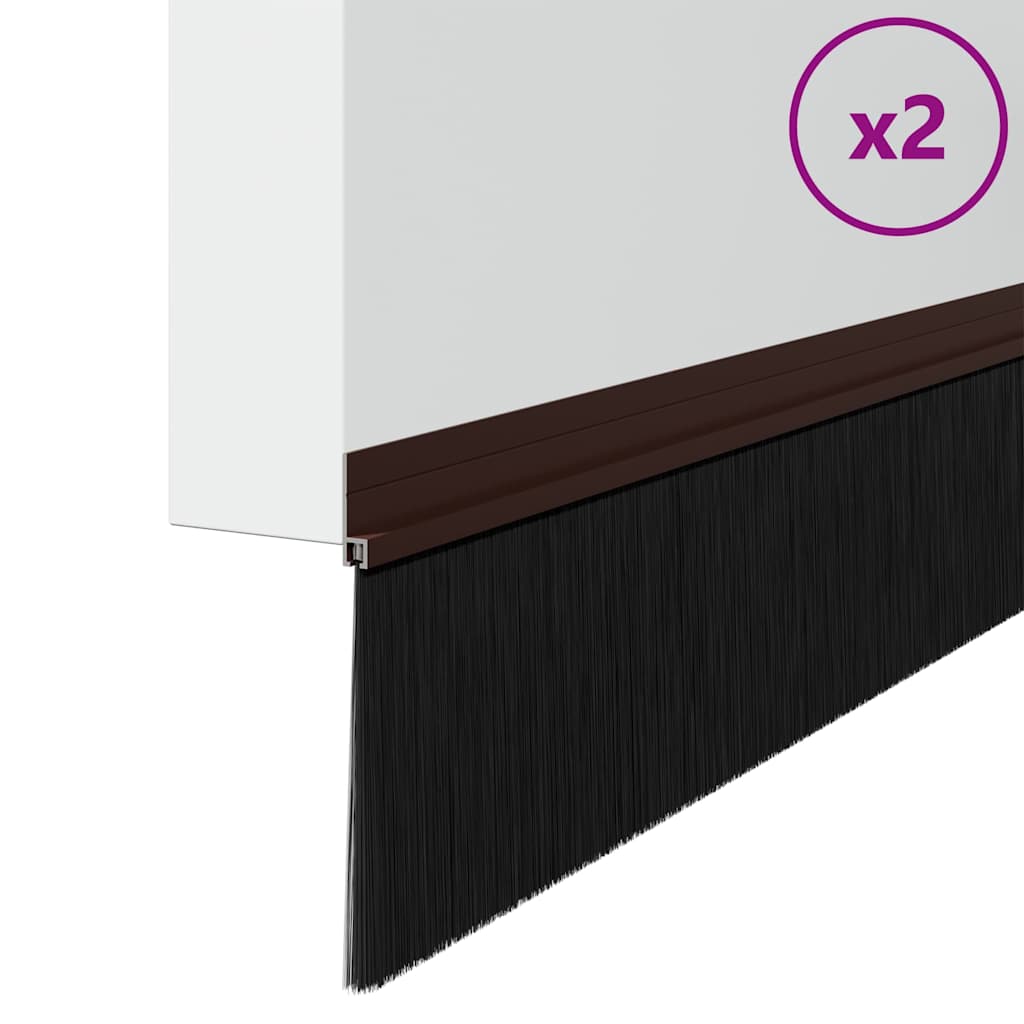 Vidaxl zelfklevende deurborstels 2 pcs bruin 100 cm aluminium legering