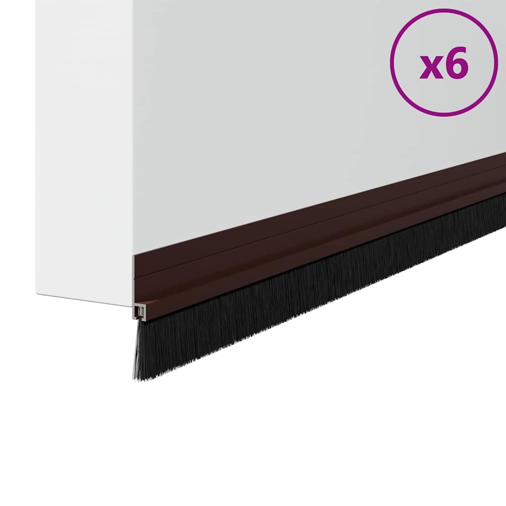 Vidaxl zelfklevende deurborstels 6 pcs bruin 100 cm aluminium legering