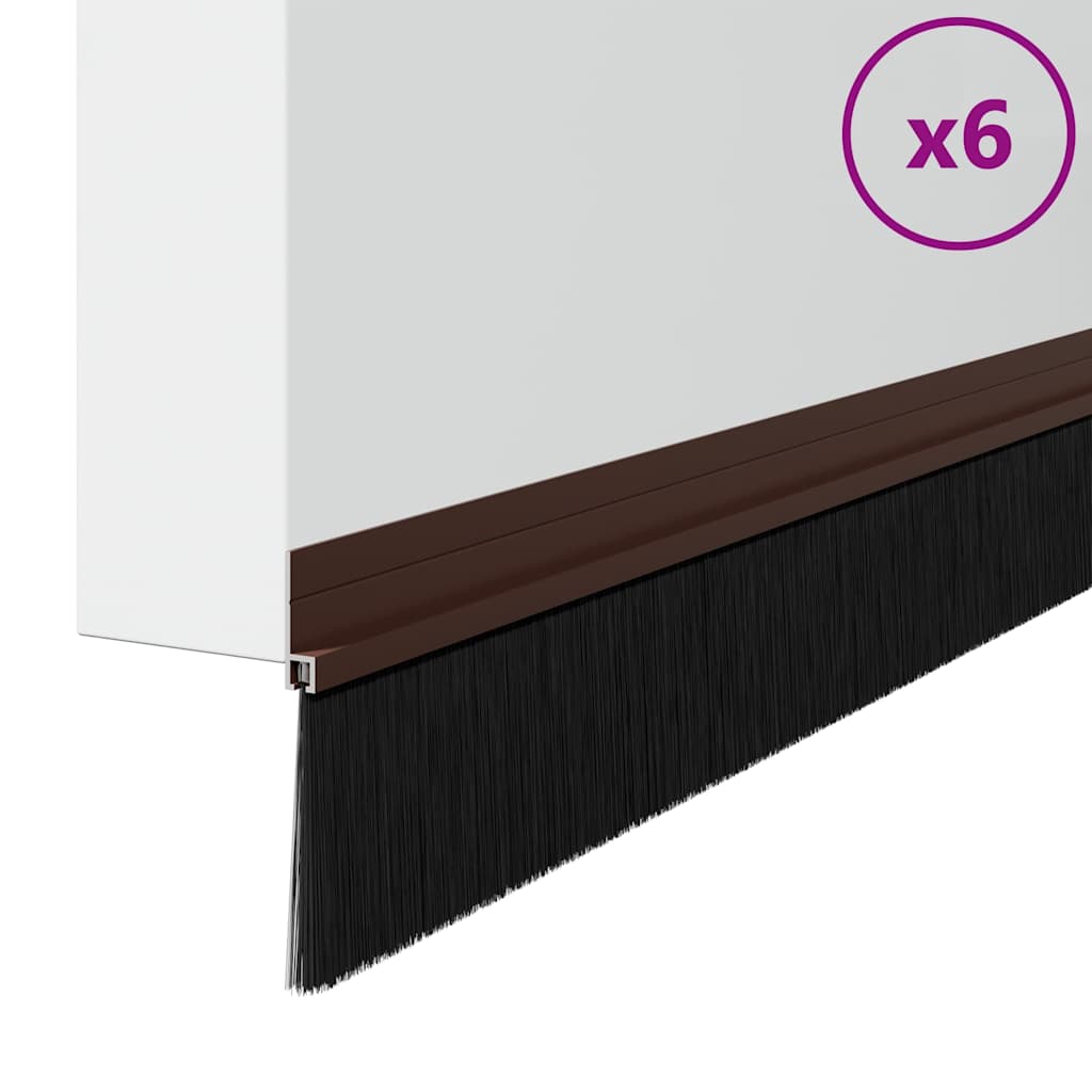 Vidaxl zelfklevende deurborstels 6 pcs bruin 100 cm aluminium legering