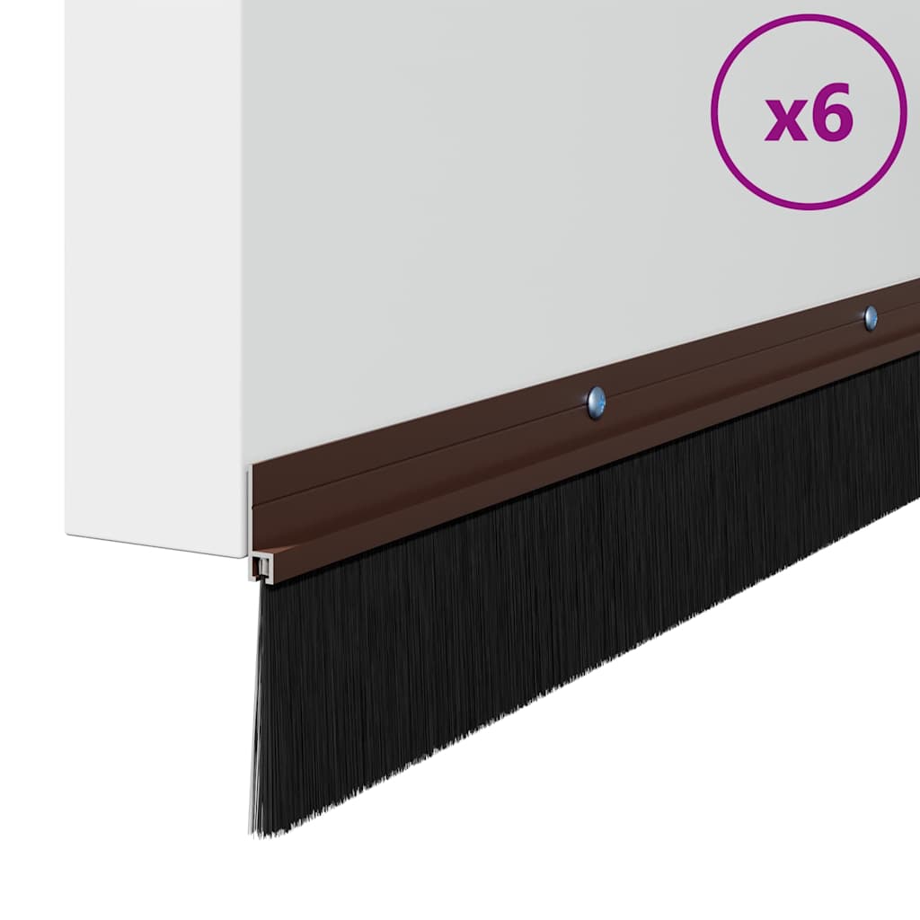 Vidaxl schroefbare deurborstelafsluitingen 6 pcs bruin 100 cm