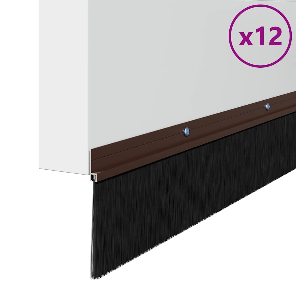 Vidaxl schroefbare deurborstelafsluitingen 12 pcs bruin 100 cm