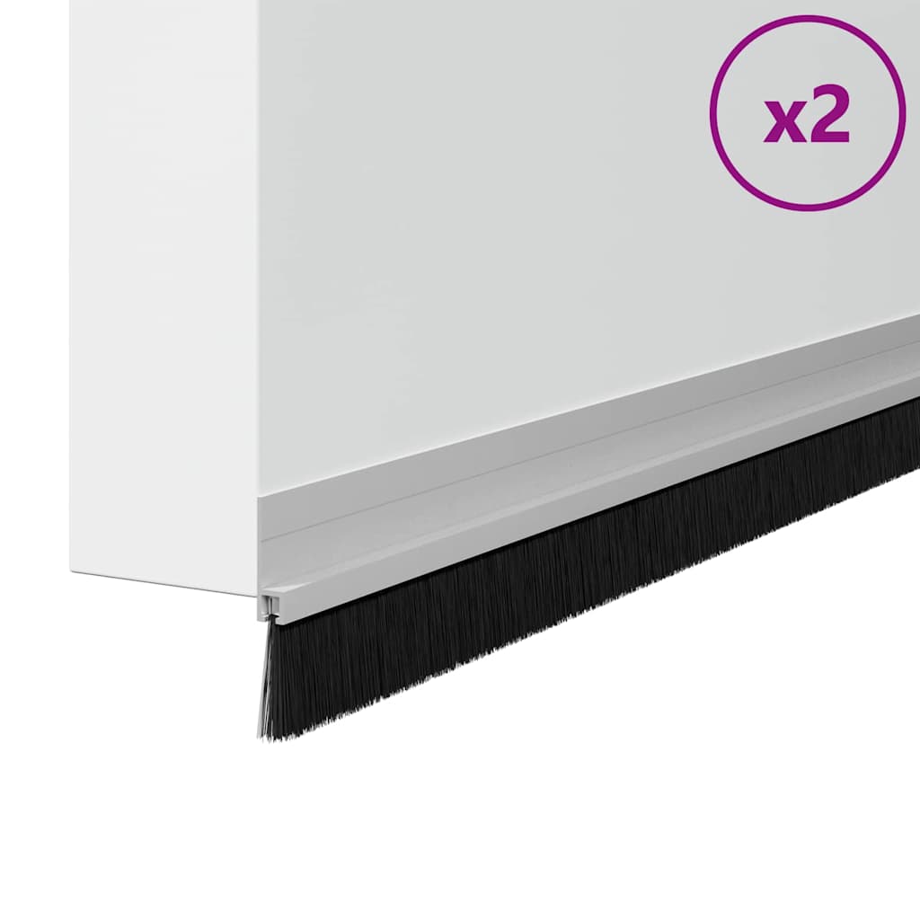 Vidaxl zelfklevende deurborstels 2 pcs zilver 100 cm