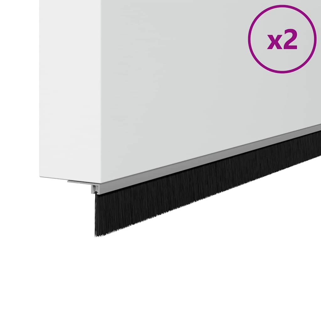 Vidaxl zelfklevende deurborstels 2 pcs zilver 100 cm