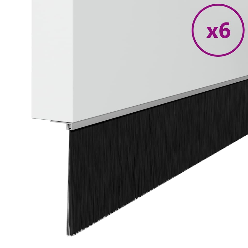 Vidaxl zelfklevende deurborstels 6 pcs zilver 100 cm