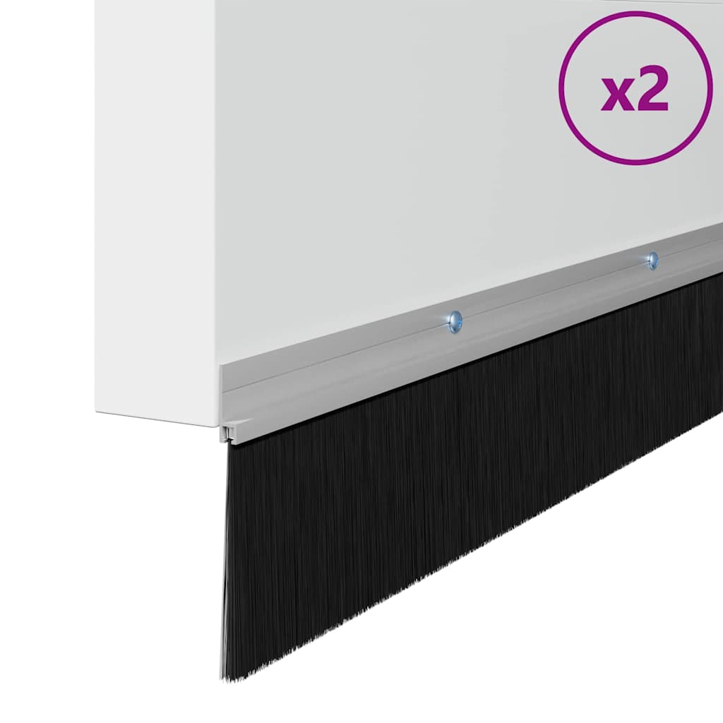 Vidaxl schroefbare deurborstelafsluitingen 2 pcs zilver 100 cm