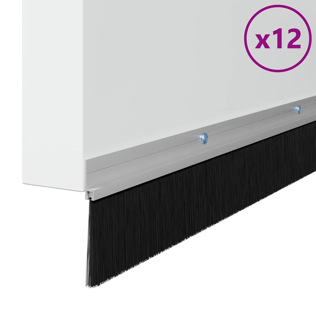 Vidaxl schroefbare deurborstelafsluitingen 12 pcs zilver 100 cm