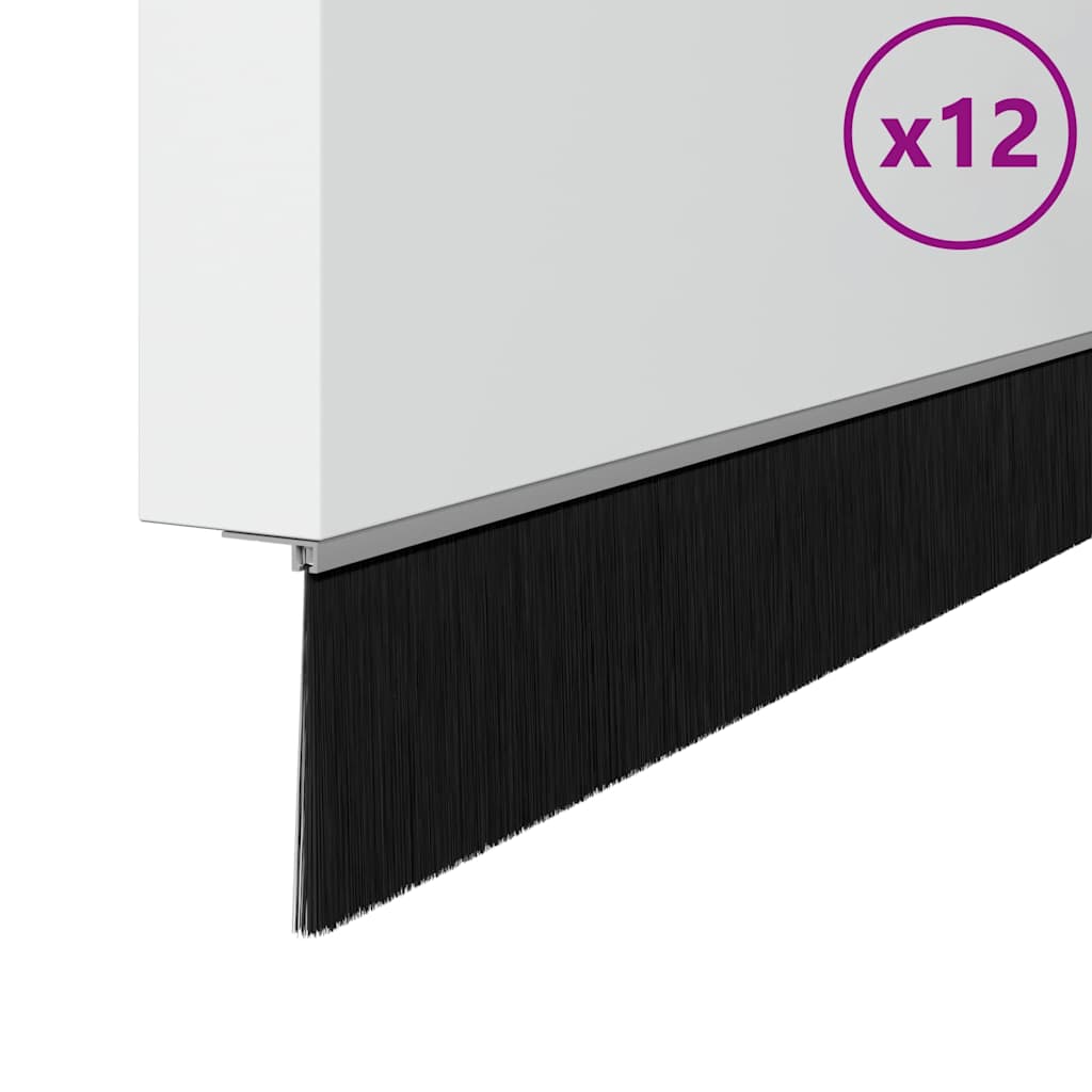 Vidaxl schroefbare deurborstelafsluitingen 12 pcs zilver 100 cm