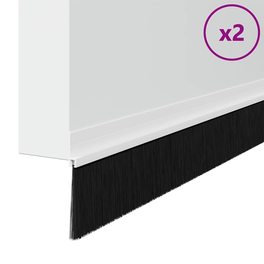 Vidaxl zelfklevende deurborstels 2 pcs wit 100 cm aluminium legering