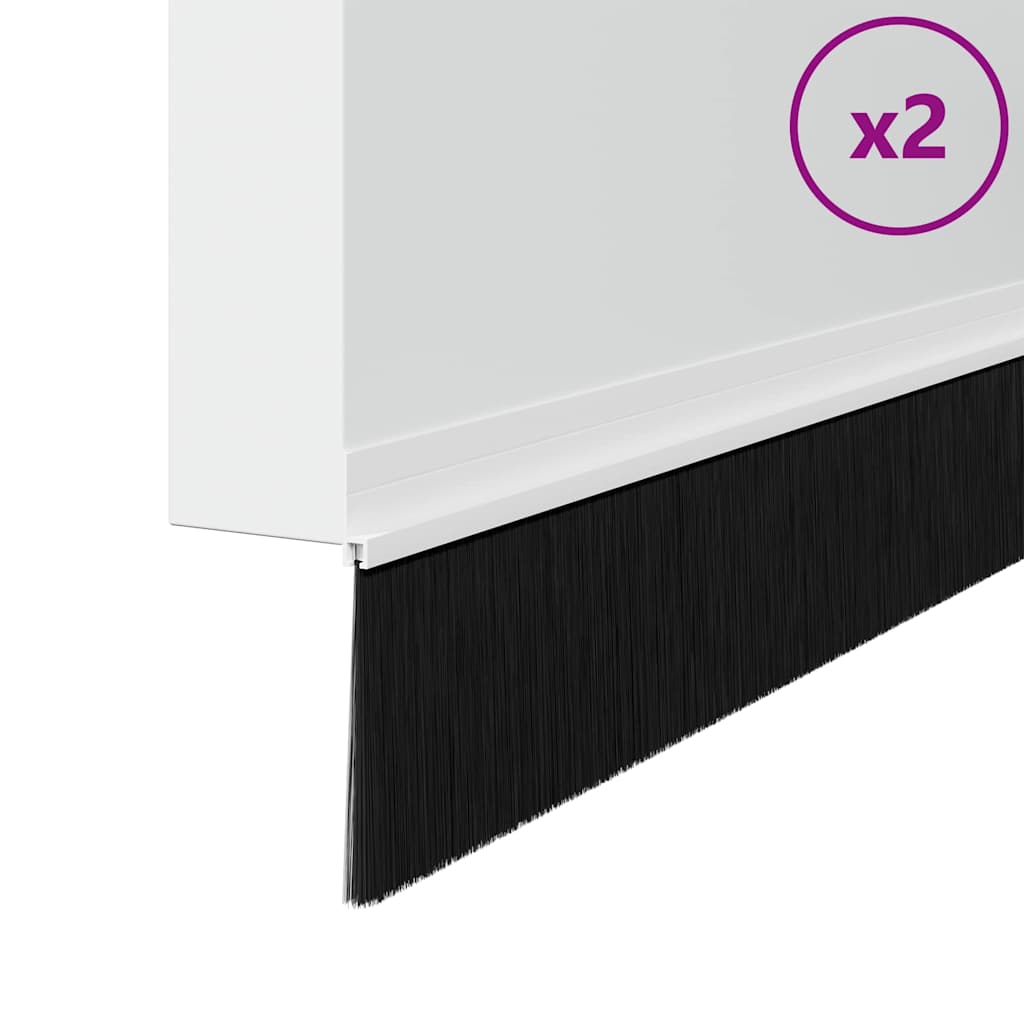 Vidaxl zelfklevende deurborstels 2 pcs wit 100 cm aluminium legering