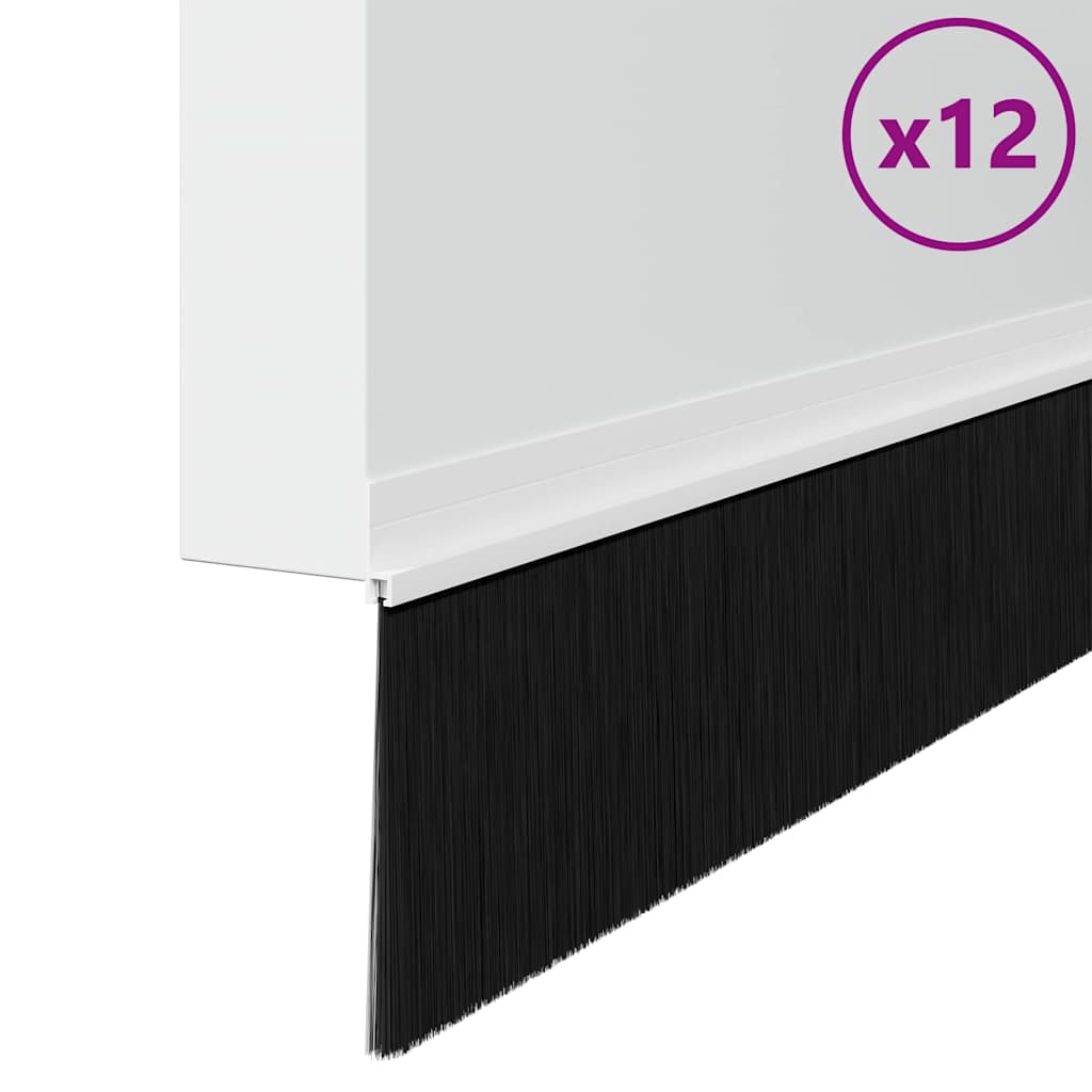 Vidaxl zelfklevende deurborstels 12 pcs wit 100 cm aluminium legering