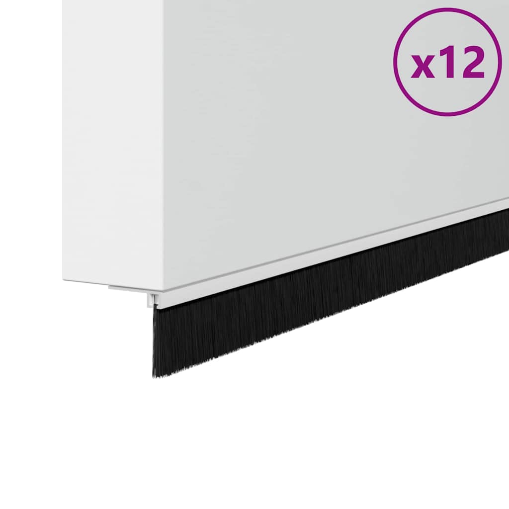 Vidaxl zelfklevende deurborstels 12 pcs wit 100 cm aluminium legering