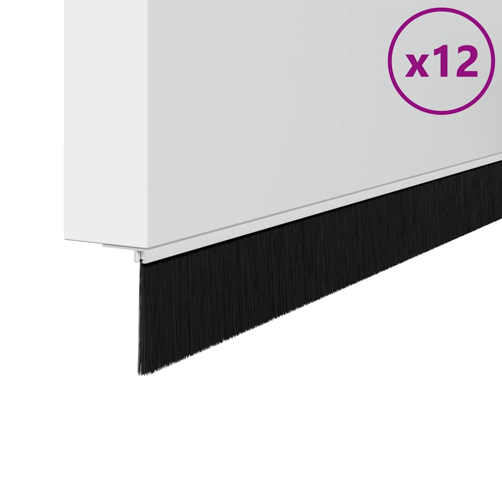 Vidaxl zelfklevende deurborstels 12 pcs wit 100 cm aluminium legering