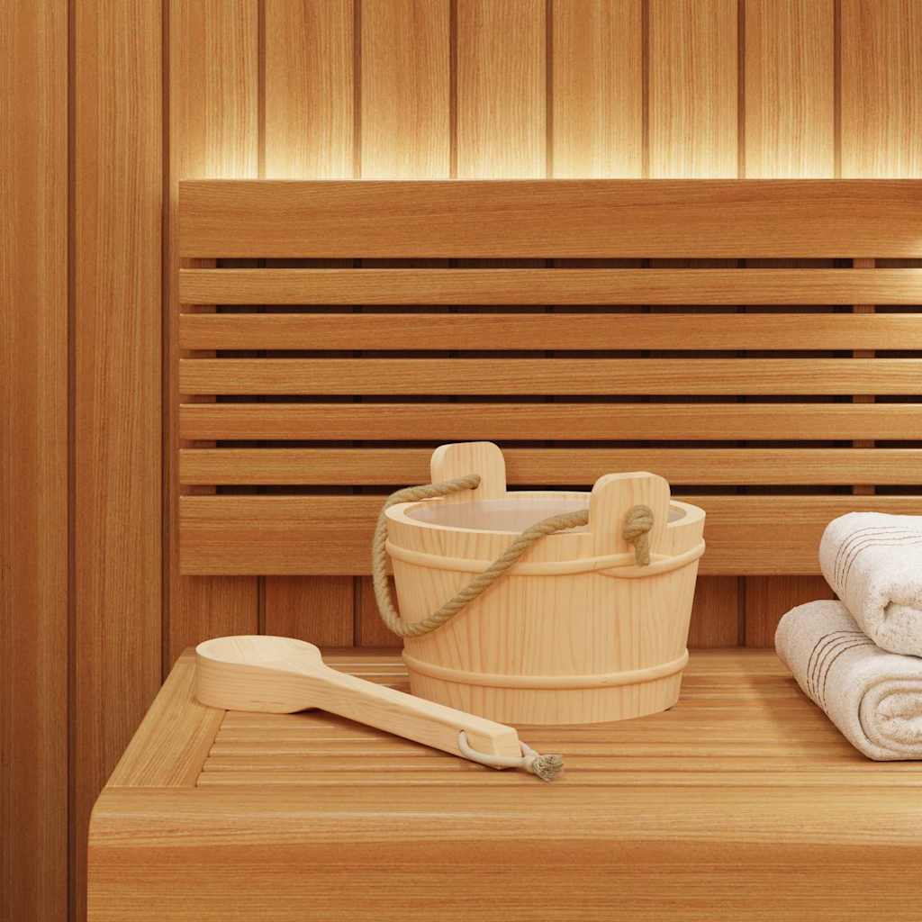 Vidaxl sauna emmer 2 pcs bruin massief vurenhout en hennep