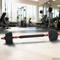Vidaxl 2-in-1 halter-barbell set 30kg zwart en rood