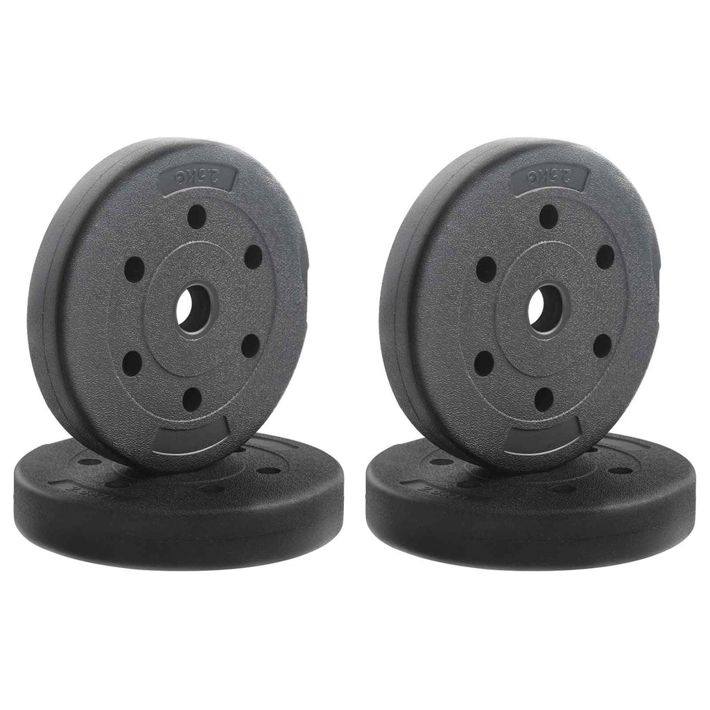 Vidaxl gewichtsplaten 10 kg 4 pcs zwart ø 21,5 x 3,8 cm