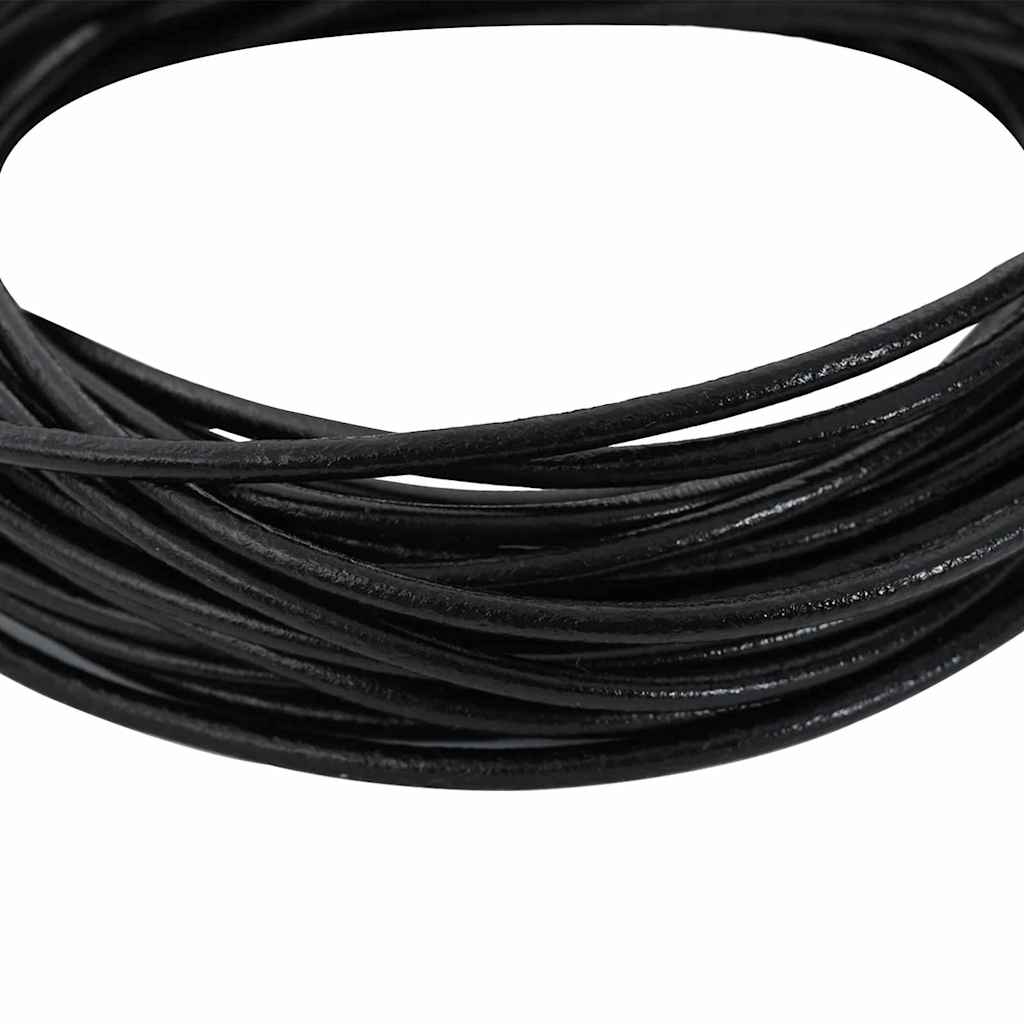 Vidaxl leren koord zwart ø3 mm x 50 m leer