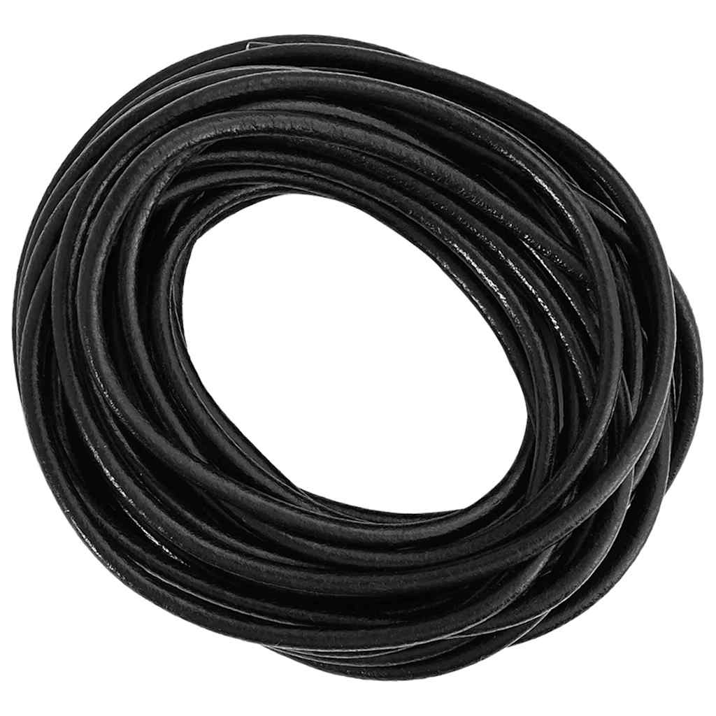 Vidaxl leren koord zwart ø5 mm x 5 m leer