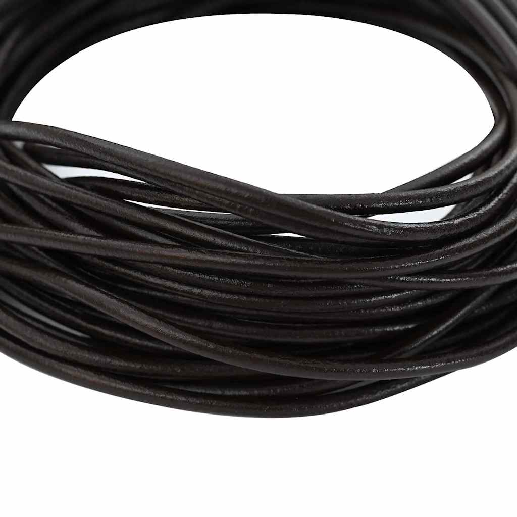 Vidaxl leren koord donkerbruin ø2,5 mm x 5 m leer