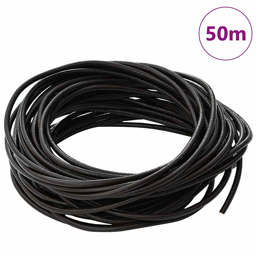 Vidaxl leren koord donkerbruin ø2,5 mm x 50 m leer