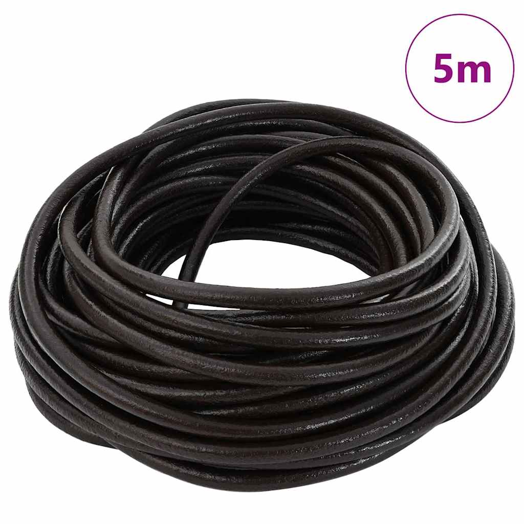 Vidaxl leren koord donkerbruin ø4 mm x 5 m leer