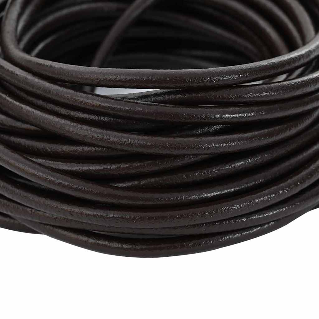 Vidaxl leren koord donkerbruin ø4 mm x 50 m leer