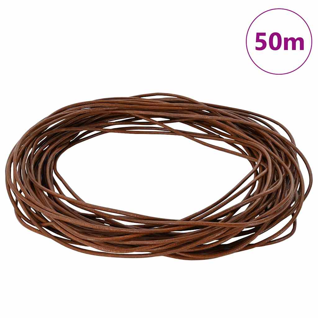 Vidaxl leren koord licht bruin ø1 mm x 50 m leer