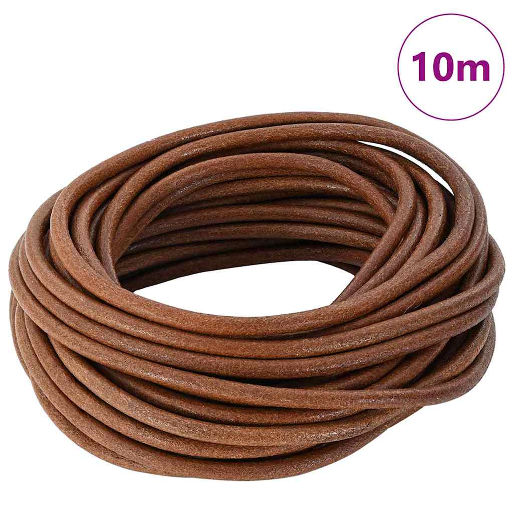 Vidaxl leren koord licht bruin ø5 mm x 10 m leer