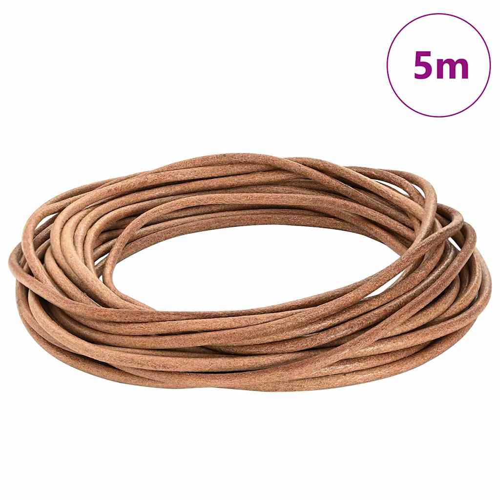 Vidaxl leren koord bruin ø5 mm x 5 m leer