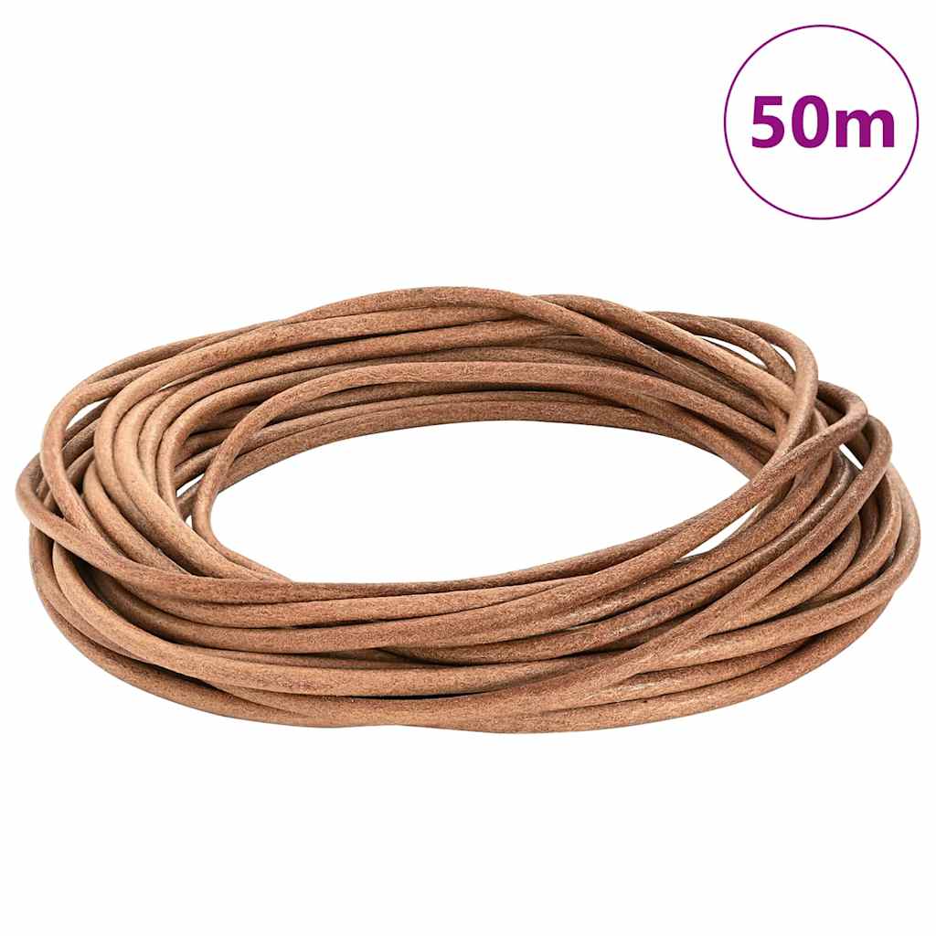 Vidaxl leren koord bruin ø5 mm x 50 m leer