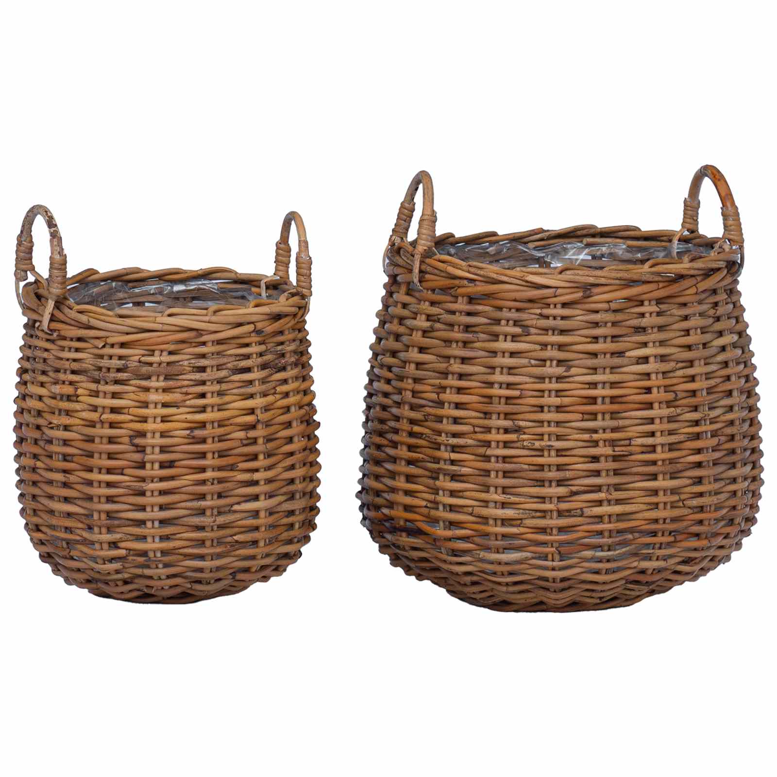 Vidaxl plantermand met opslag 2 pcs bruin lacak riet
